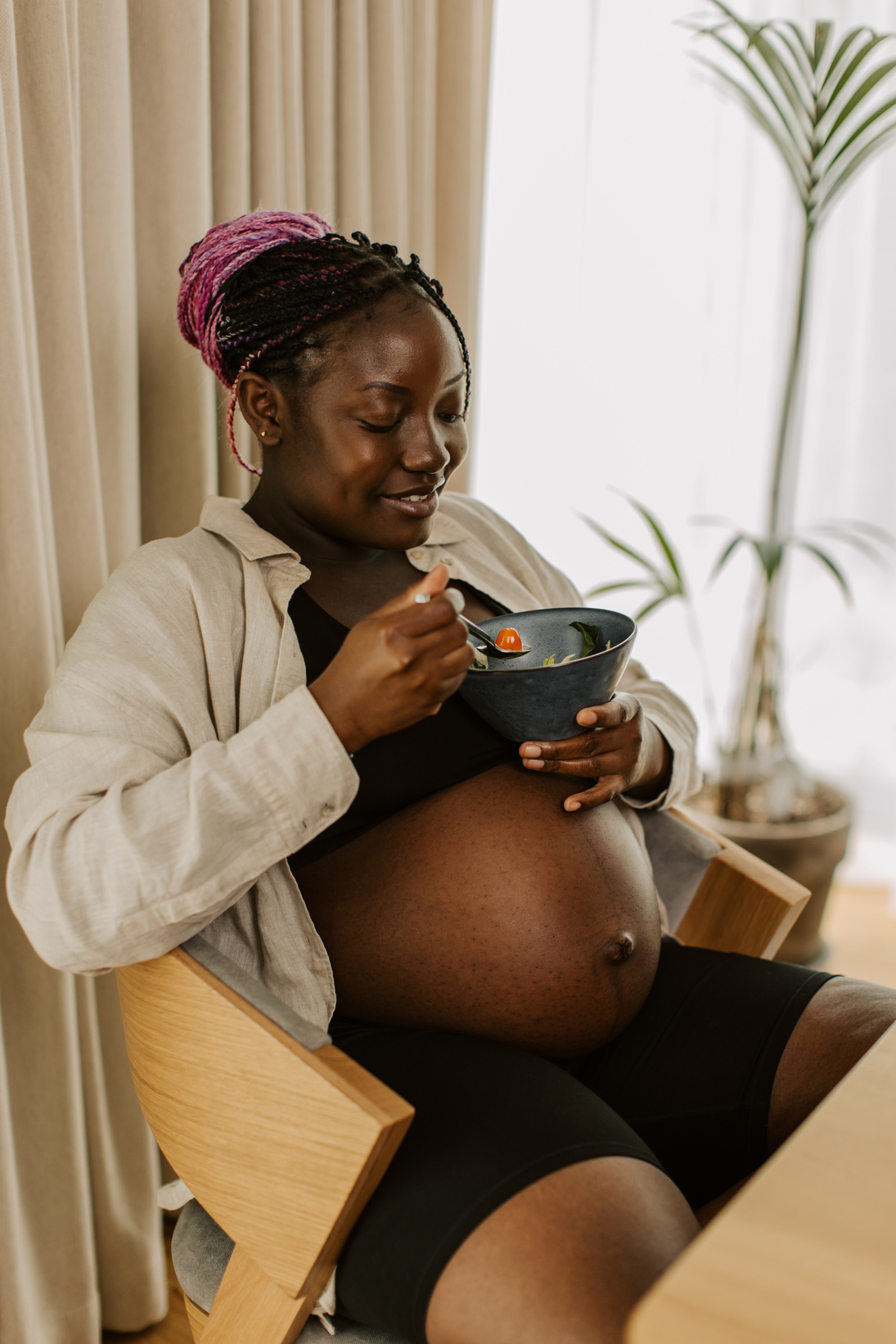 Pregnancy at Home Pregnant Woman Eating